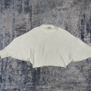 White cropped sweater